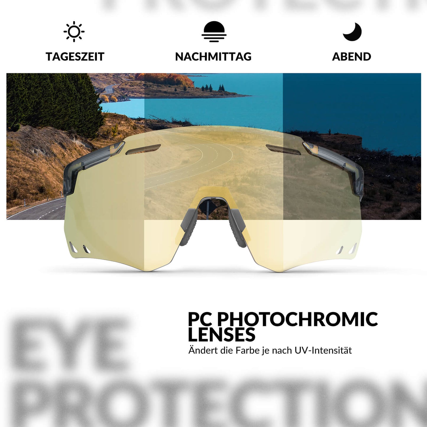 Ultralätta cykelglasögon, fotokromatiska solglasögon med UV400-skydd, ROCKBROS