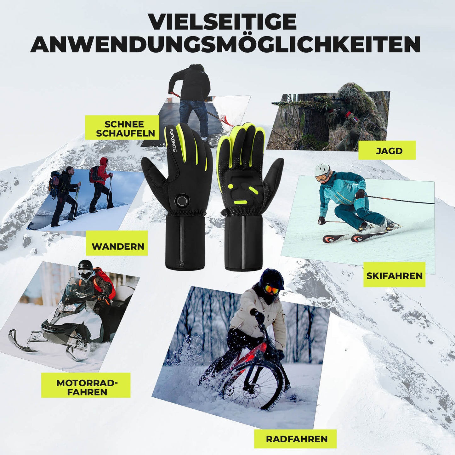 Vintervärme Cykelhandskar Pekskärmshandskar M-2XL ROCKBROS