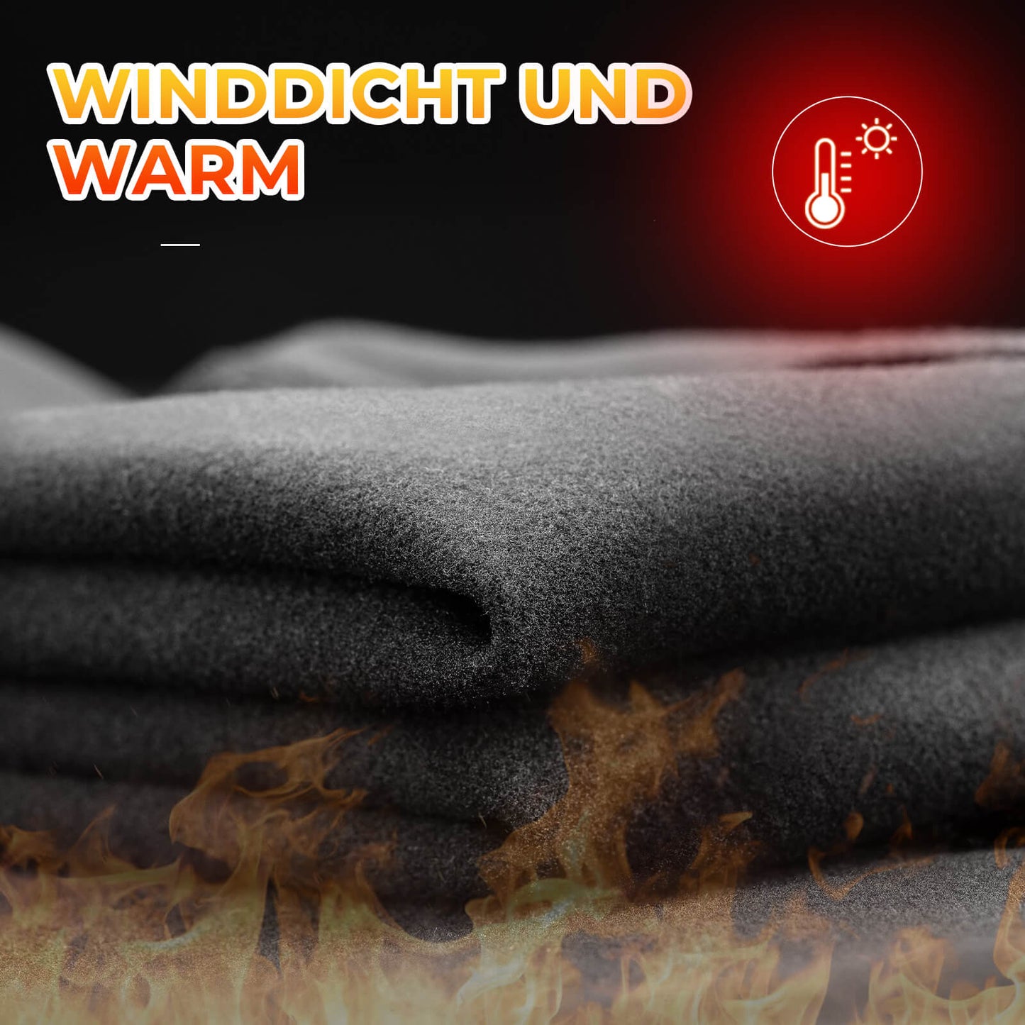 Herrvintercykeljacka, vindtät termisk softshelljacka med huva, ROCKBROS