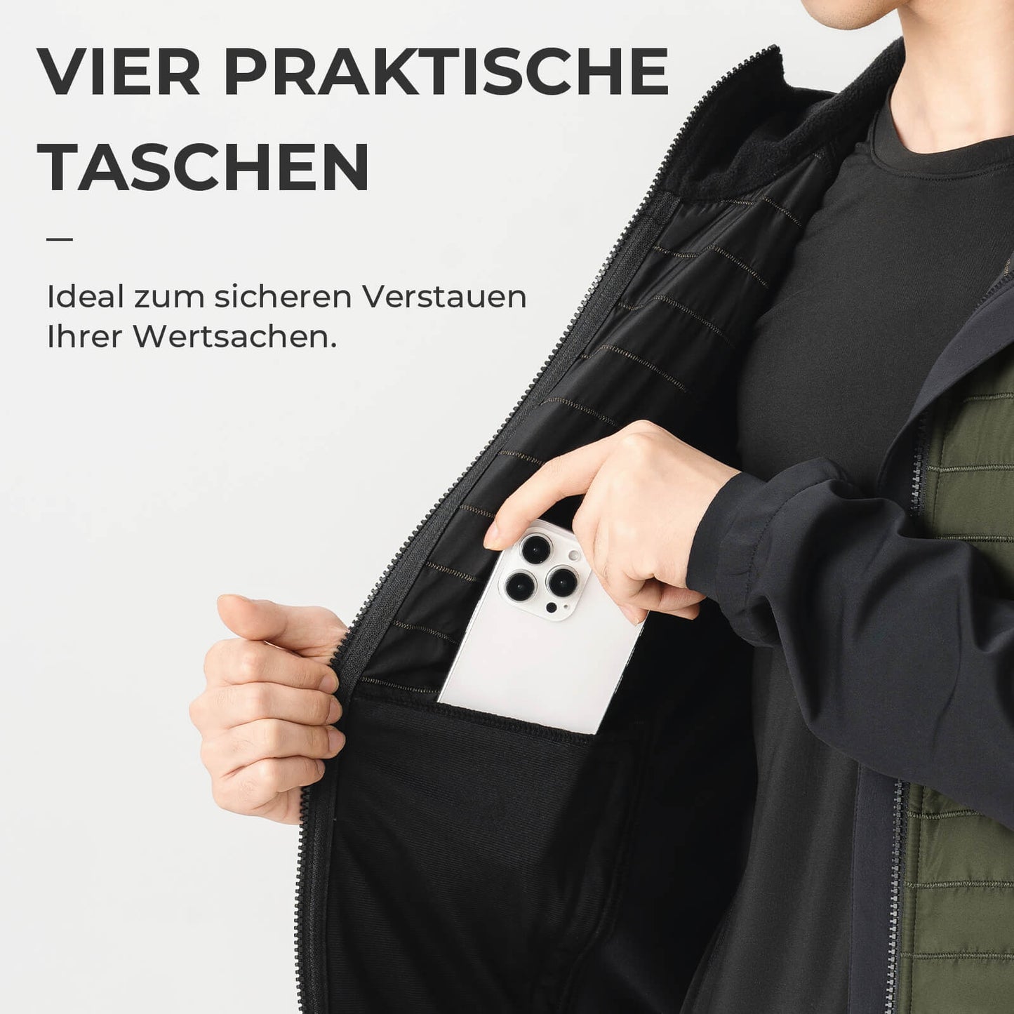 Herrvintercykeljacka, vindtät termisk softshelljacka med huva, ROCKBROS