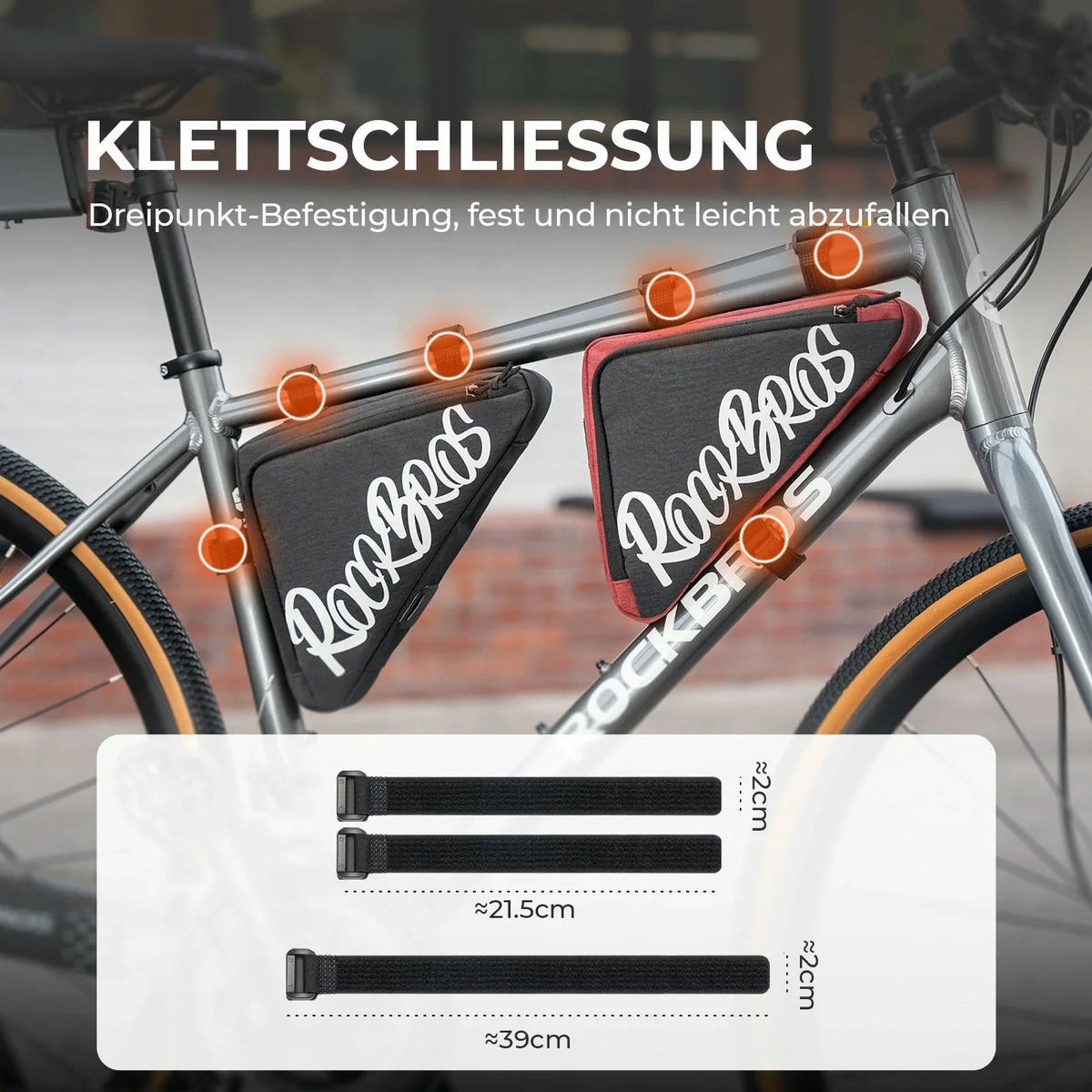 ROCKBROS Ramväska Cykel Triangelväska 0.8L–1.4L