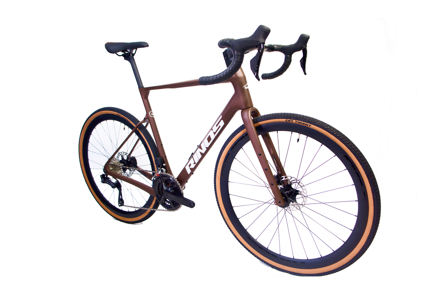 RINOS Kolfiber Gravelcykel Sandman8.0 Shimano 105 Di2 Kaffe