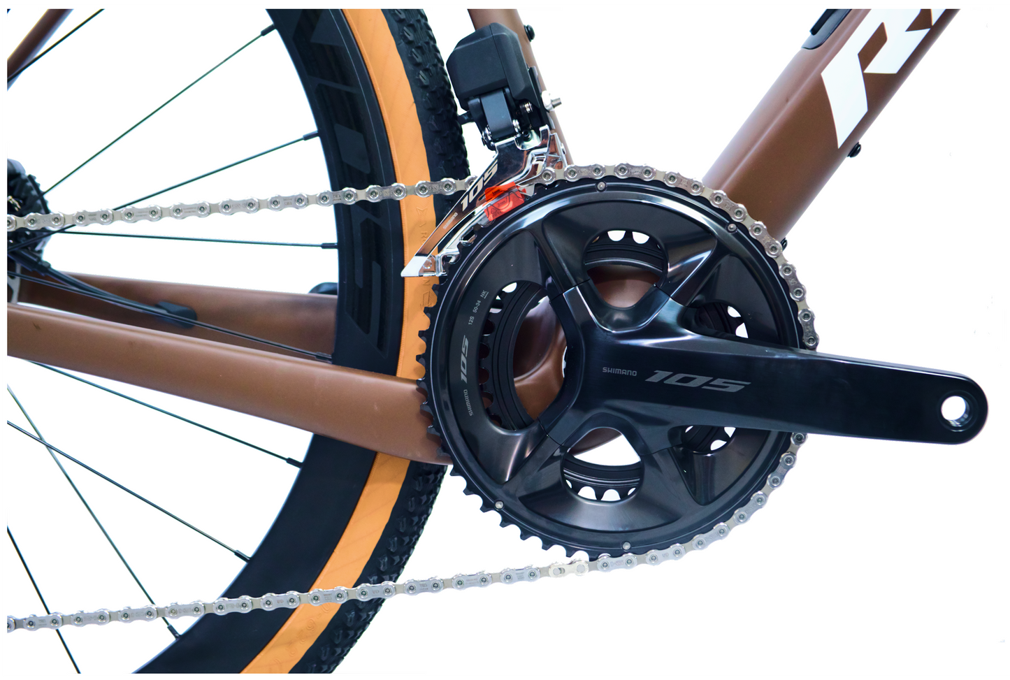 RINOS Kolfiber Gravelcykel Sandman8.0 Shimano 105 Di2 Kaffe