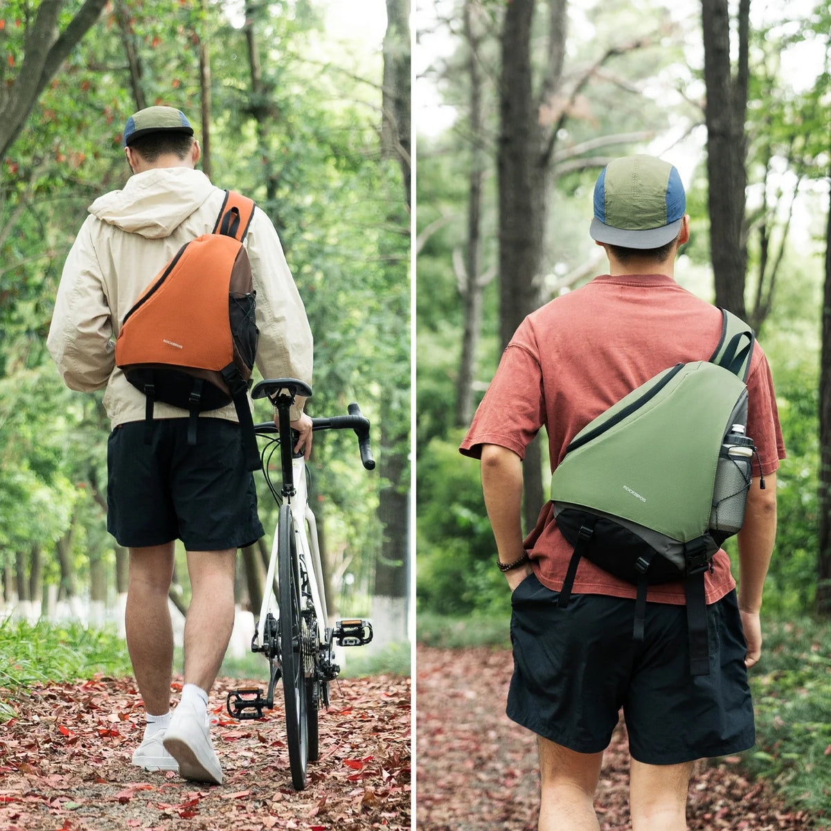 ROCKBROS Sling Bag Stor, Sling Ryggsäck med magnetlås, Crossbody-väska