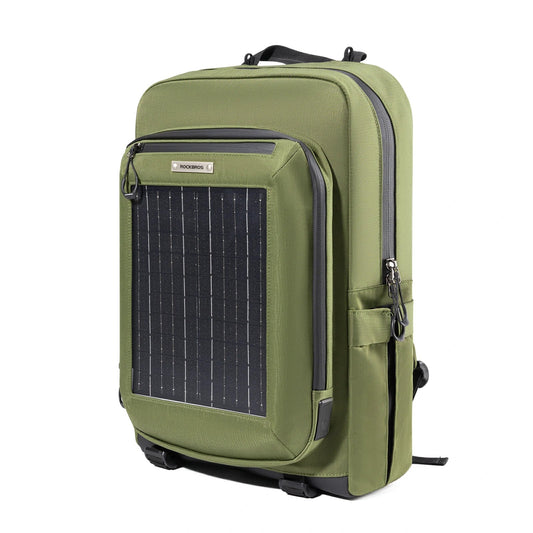 ROCKBROS Solarryggsäck Solar Ryggsäck 20L med Flexibelt Avtagbart 10V 14W