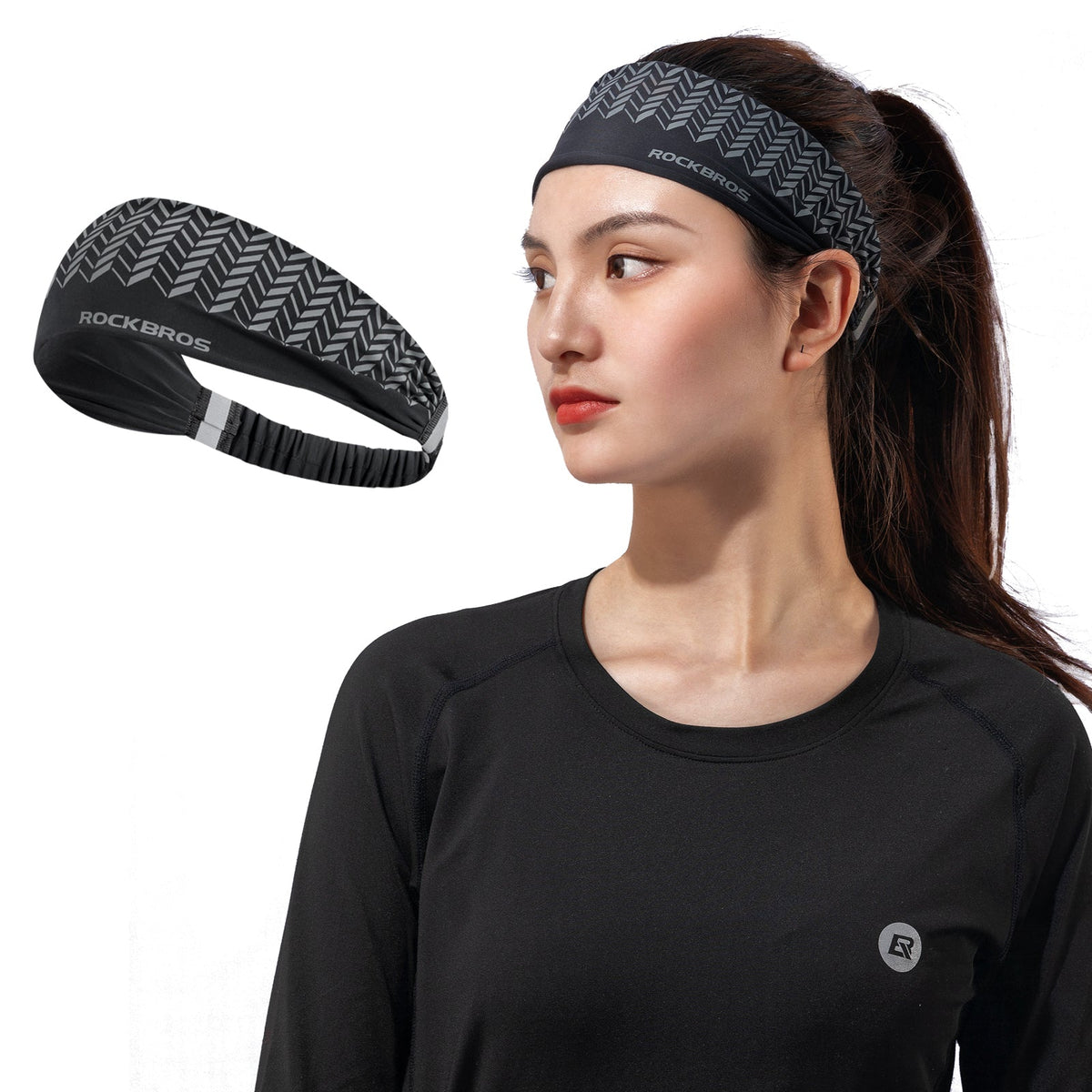 ROCKBROS Sport Pannband Wicking Svettband Panna Elastiskt halkfritt Haarband