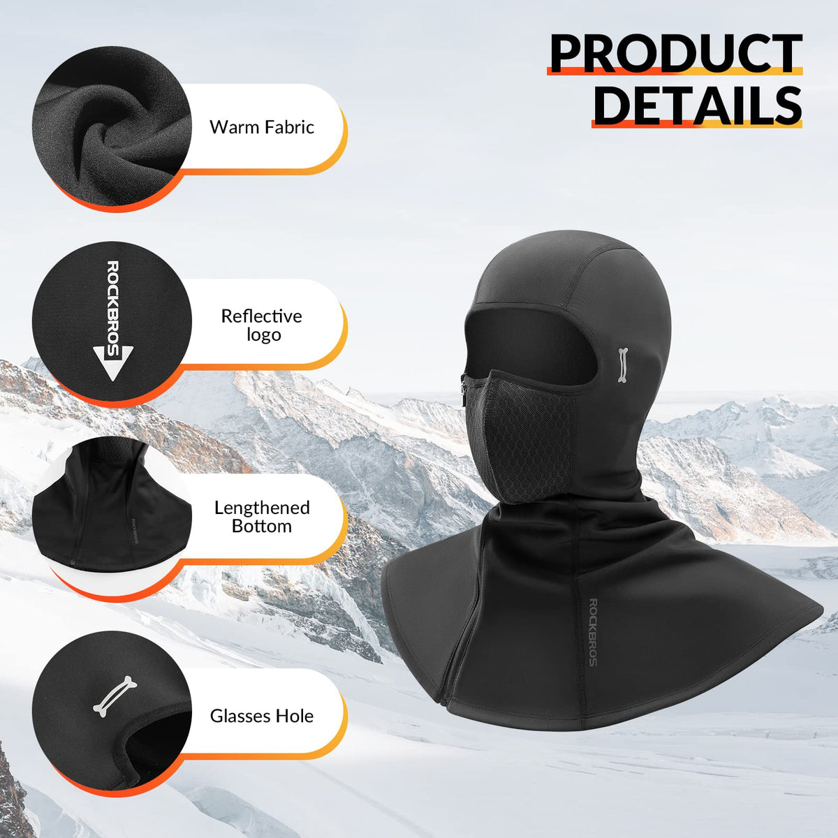 ROCKBROS Balaklava vinter  54-63cm
