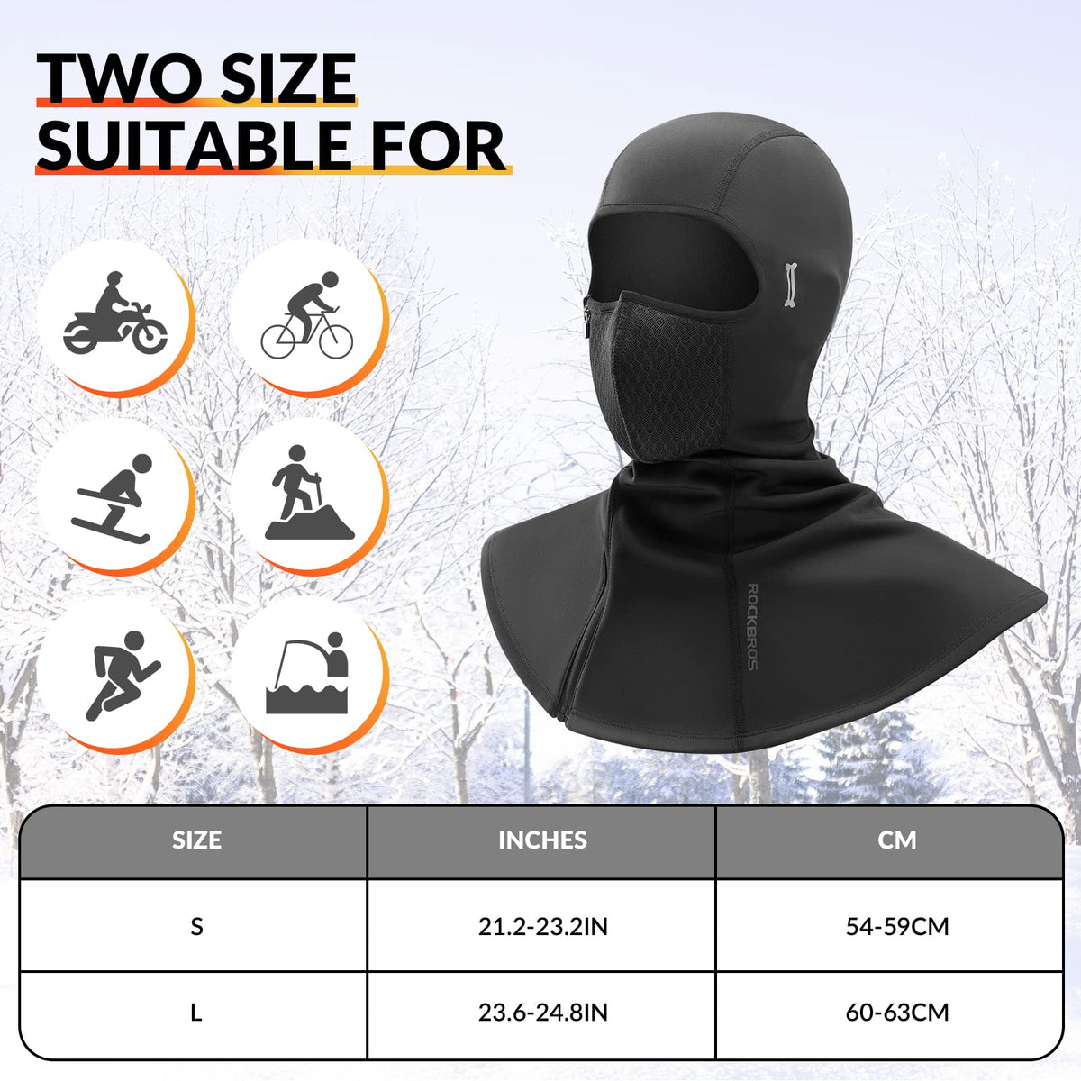 ROCKBROS Balaklava vinter  54-63cm