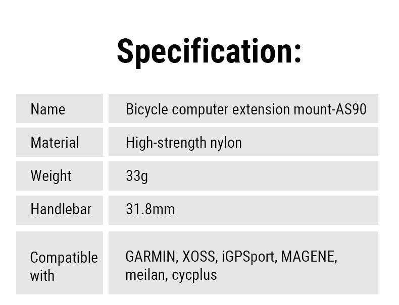 TOWILD AS90 Cykelstyre Ficklampsfäste förlängningsfäste för cykeldatorlampa och GoPro GARMIN XOSS iGPSport