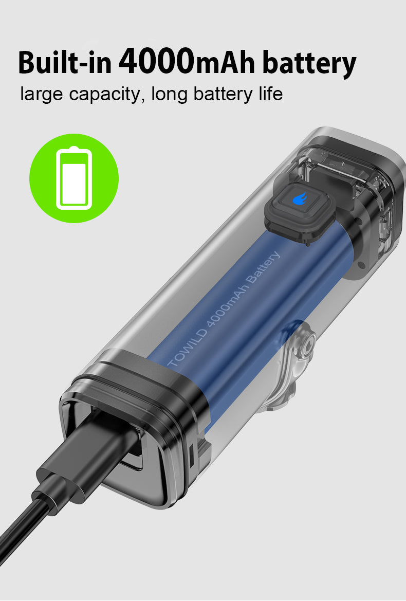 TOWILD CL1000 cykellampa för nattkörning Kompatibel med Garmin/GoPro Mount 1000 Lumen Ljusstark cykelstrålkastare 4000mAh batteri Vattentät cykellampa för pendlare