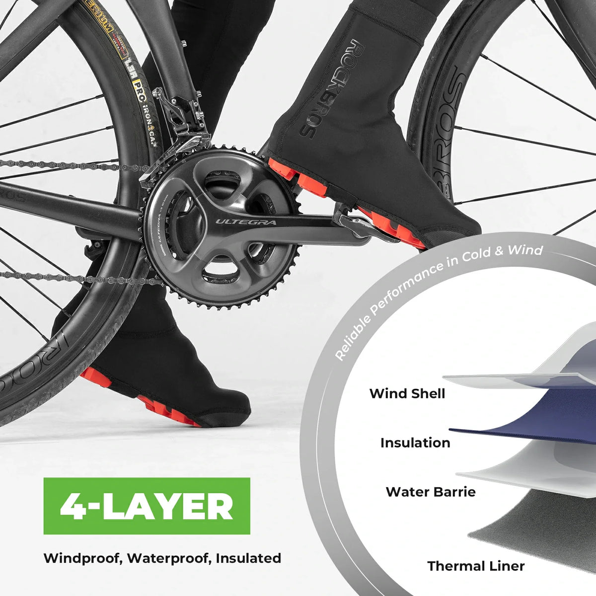ROCKBROS Överskor Cykel Vattentäta Shoecover Kylskydd för cykelsport