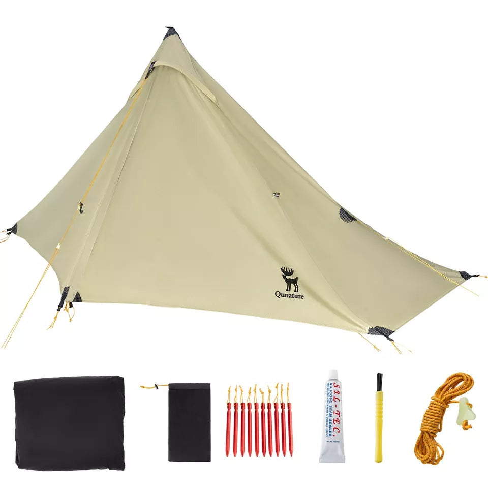 Qunature vandringstält 1-manstält Ultralätt campingtält Vattentätt 230*180cm