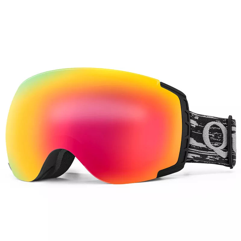 Qunature skidglasögon, snowboardglasögon, anti-fog UV400 dam/män för glasögonbärare