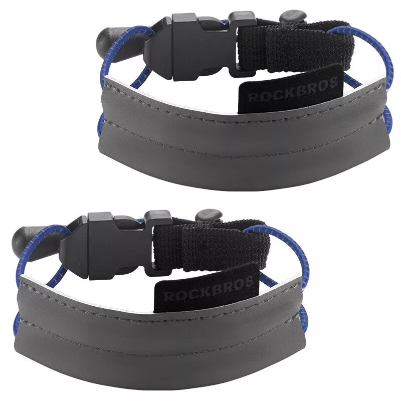 ROCKBROS Reflexband Elastiskt byxklämma Cykelbyxskydd Reflekterande byxband för utomhusjogging Cykling Löpning 1 par