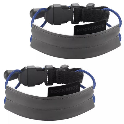 ROCKBROS Reflexband Elastiskt byxklämma Cykelbyxskydd Reflekterande byxband för utomhusjogging Cykling Löpning 1 par