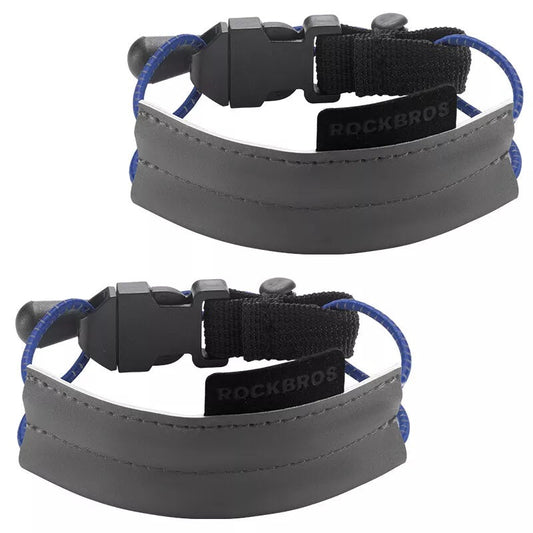 ROCKBROS Reflexband Elastiskt byxklämma Cykelbyxskydd Reflekterande byxband för utomhusjogging Cykling Löpning 1 par