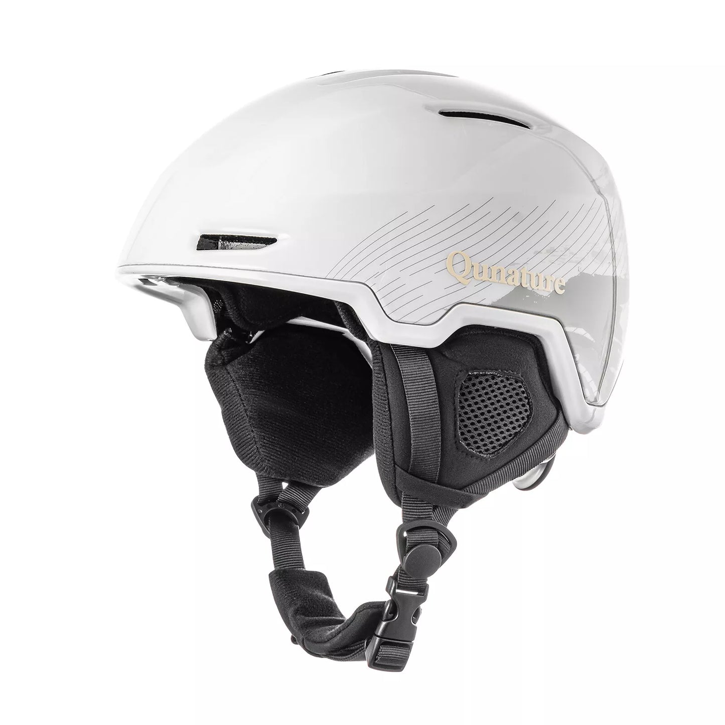 Qunature snowboard/skidhjälm med hörselskydd snowboardhjälm för dam och herr 54-61cm