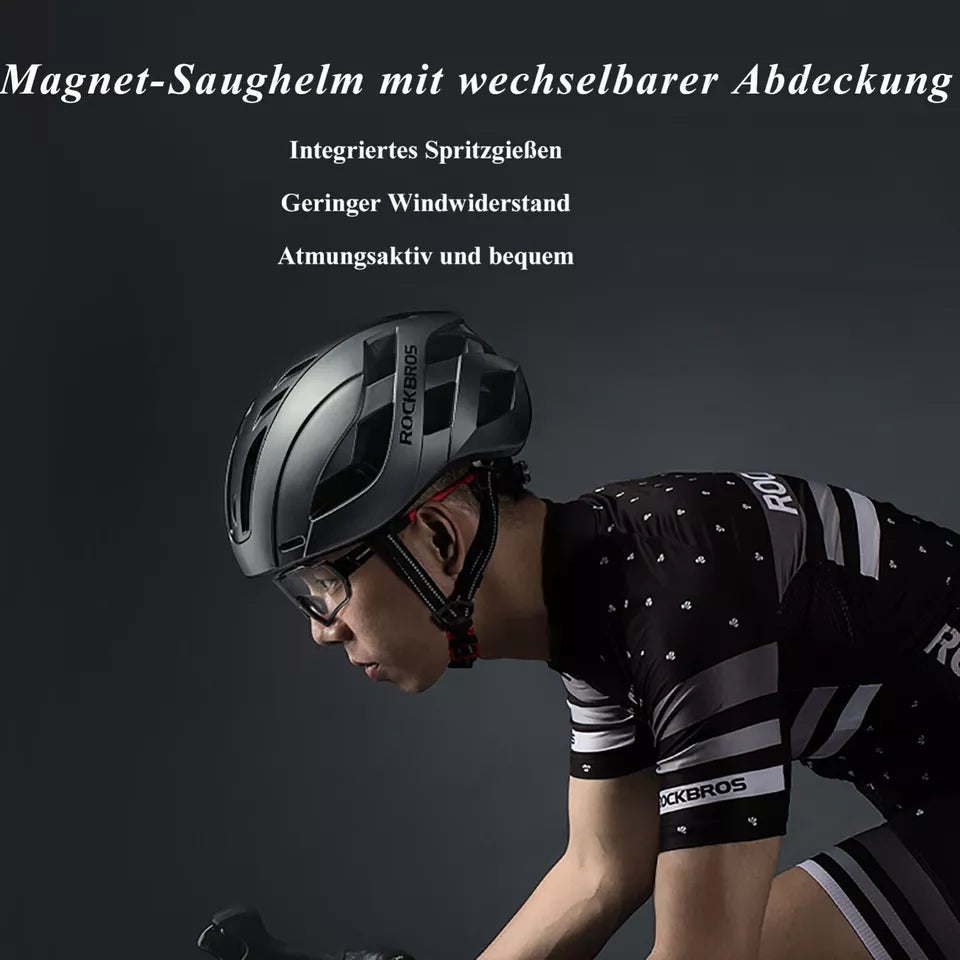 ROCKBROS cykelhjälm cykelhjälm med avtagbar magnetisk skyddshjälm MTB