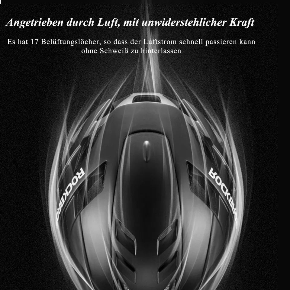 ROCKBROS cykelhjälm cykelhjälm med avtagbar magnetisk skyddshjälm MTB