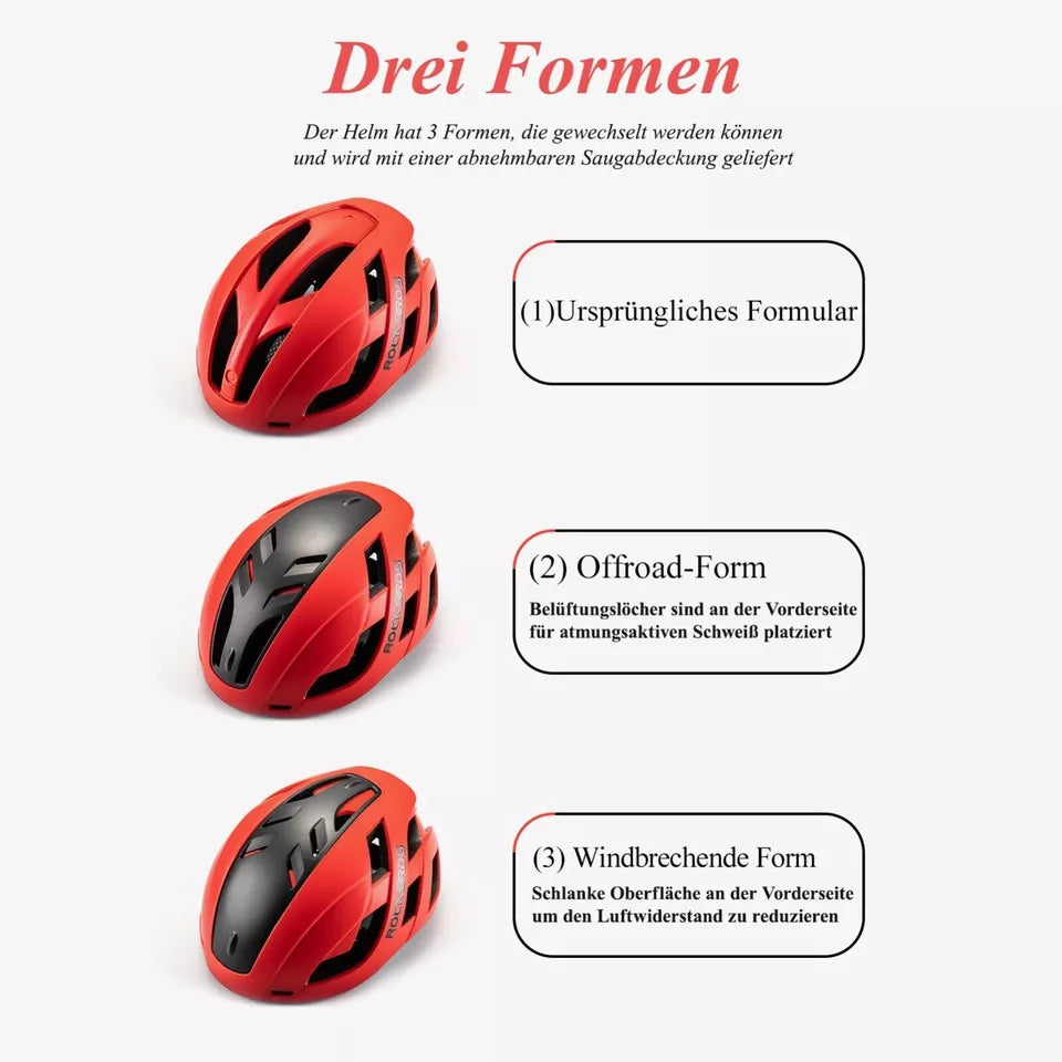 ROCKBROS cykelhjälm cykelhjälm med avtagbar magnetisk skyddshjälm MTB