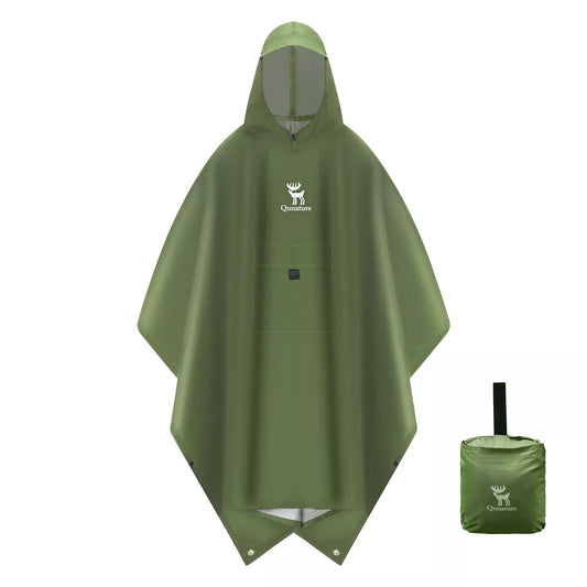 Qunature Outdoors Multifunktionell regnponcho Cykelregn Cape Rain Poncho