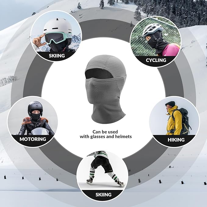 Qunature Balaclava Winter Ski Mask Balaclava Ski Motorcykel Ansiktsmask Dam/Män Varm Vindtät Andas Balaclava för utomhussport Skidåkning Snowboard Cykling