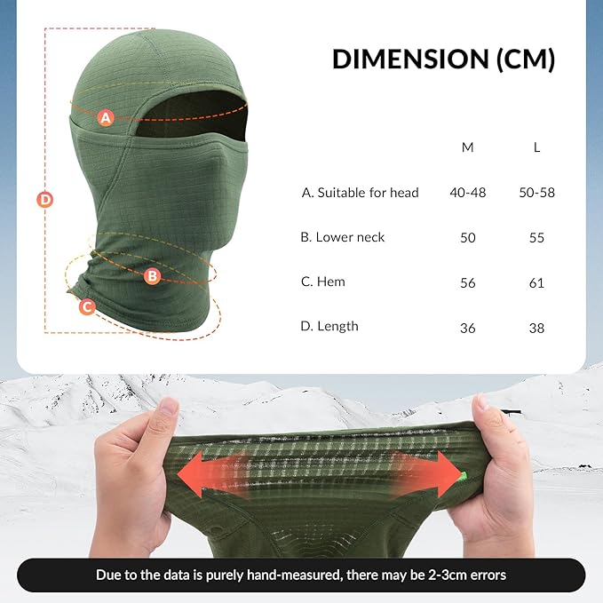 Qunature Balaclava Winter Ski Mask Balaclava Ski Motorcykel Ansiktsmask Dam/Män Varm Vindtät Andas Balaclava för utomhussport Skidåkning Snowboard Cykling