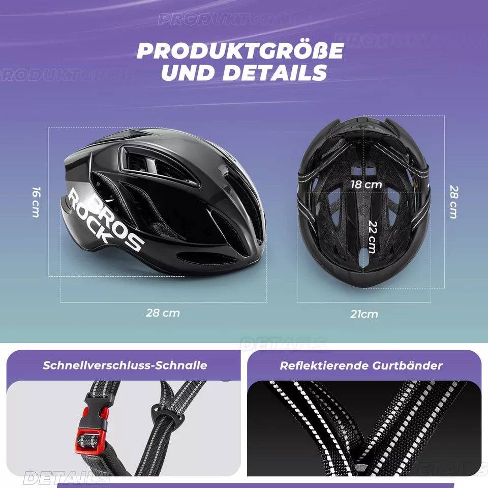 ROCKBROS cykelhjälm landsvägscykelhjälm 58-62CM unisex vuxna för MTB landsvägscykelhjälm