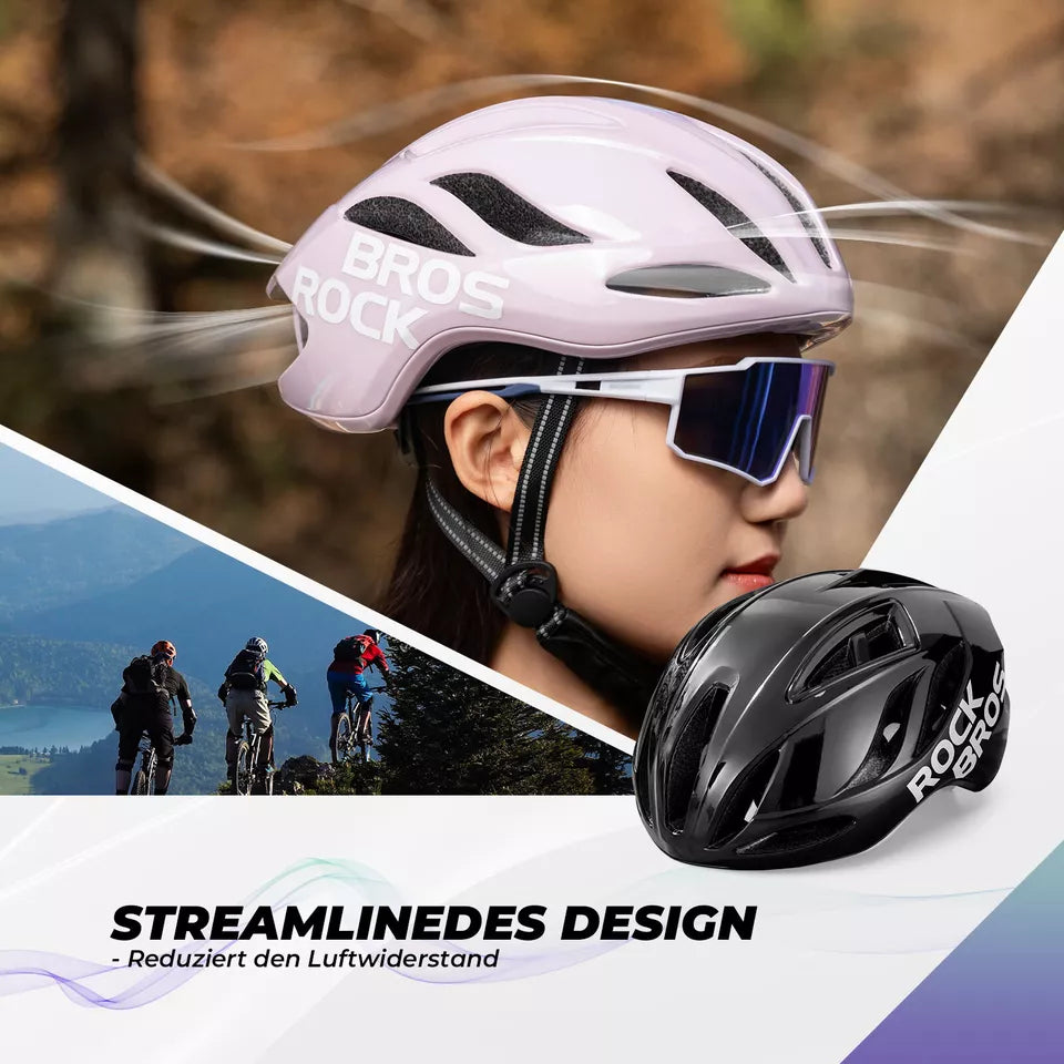 ROCKBROS cykelhjälm landsvägscykelhjälm 58-62CM unisex vuxna för MTB landsvägscykelhjälm