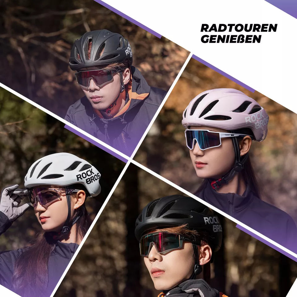 ROCKBROS cykelhjälm landsvägscykelhjälm 58-62CM unisex vuxna för MTB landsvägscykelhjälm
