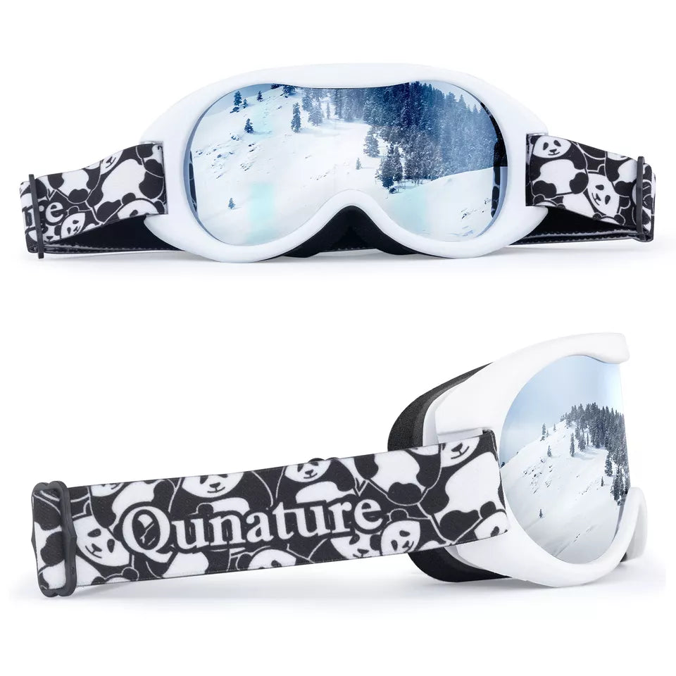 Qunature skidglasögon, snowboardglasögon för barn och vuxna som bär glasögon, anti-fog