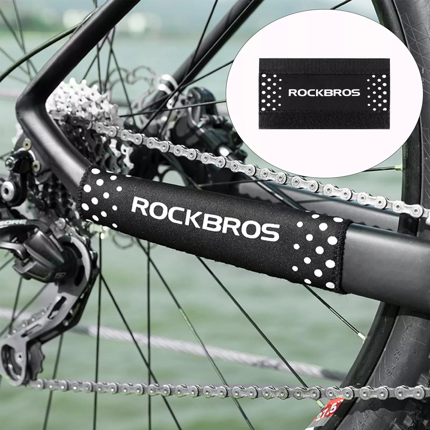 ROCKBROS cykelramskydd kedjestag Skyddar mot friktion orsakad av kedjor