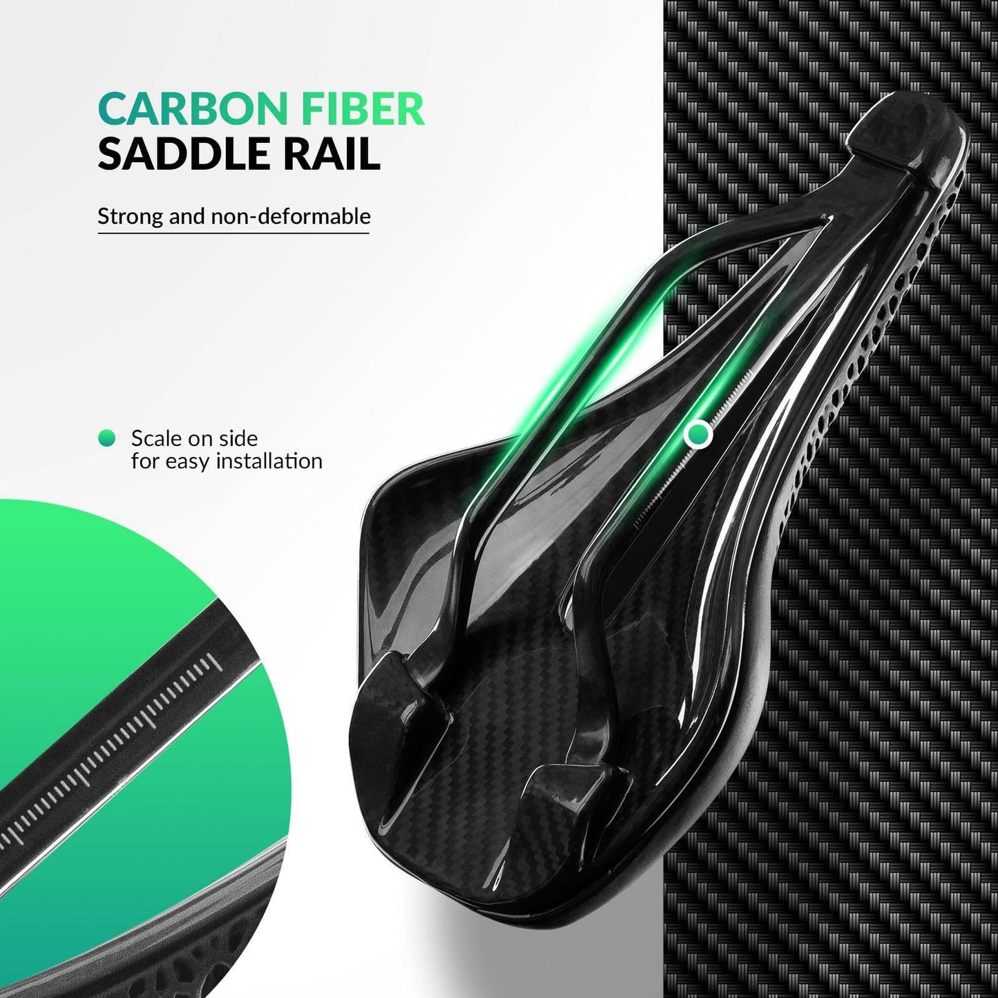 3D-printad kolfibersadel för racercykel, ultralätt, stötdämpande, ergonomisk, ROCKBROS