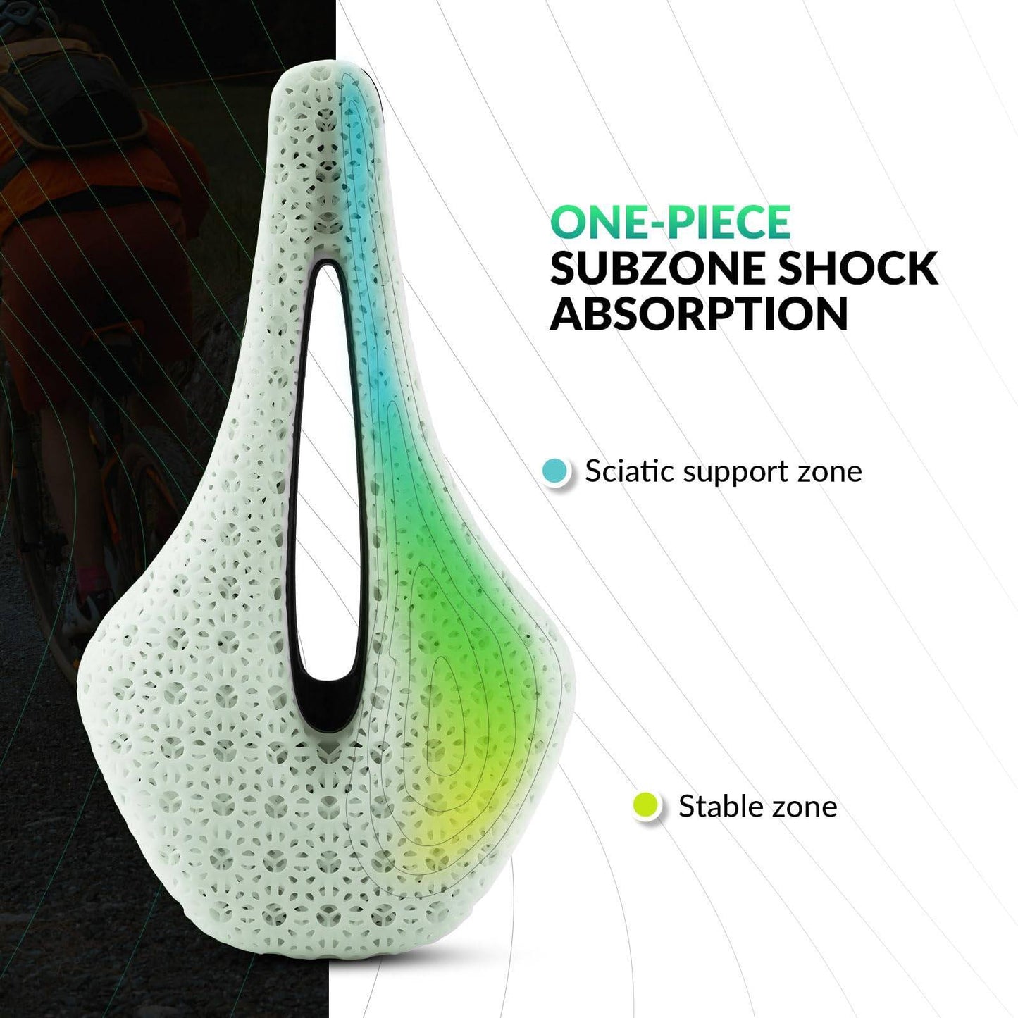 3D-printad kolfibersadel för racercykel, ultralätt, stötdämpande, ergonomisk, ROCKBROS