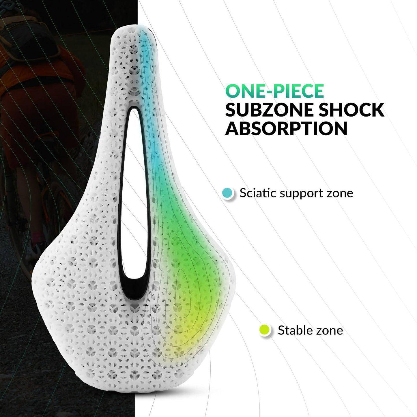 3D-printad kolfibersadel för racercykel, ultralätt, stötdämpande, ergonomisk, ROCKBROS