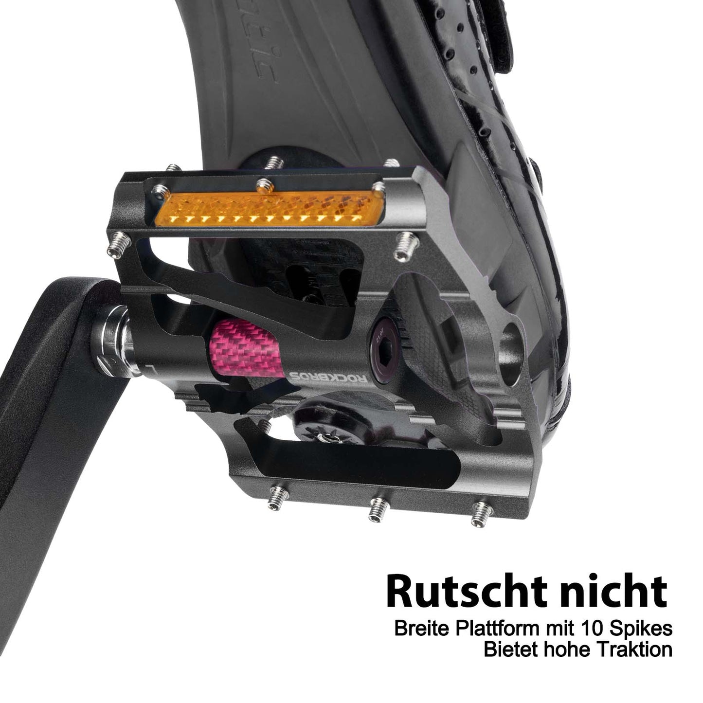 Cykelpedaler i aluminium 9/16 tum med två PVC-reflektorer ROCKBROS