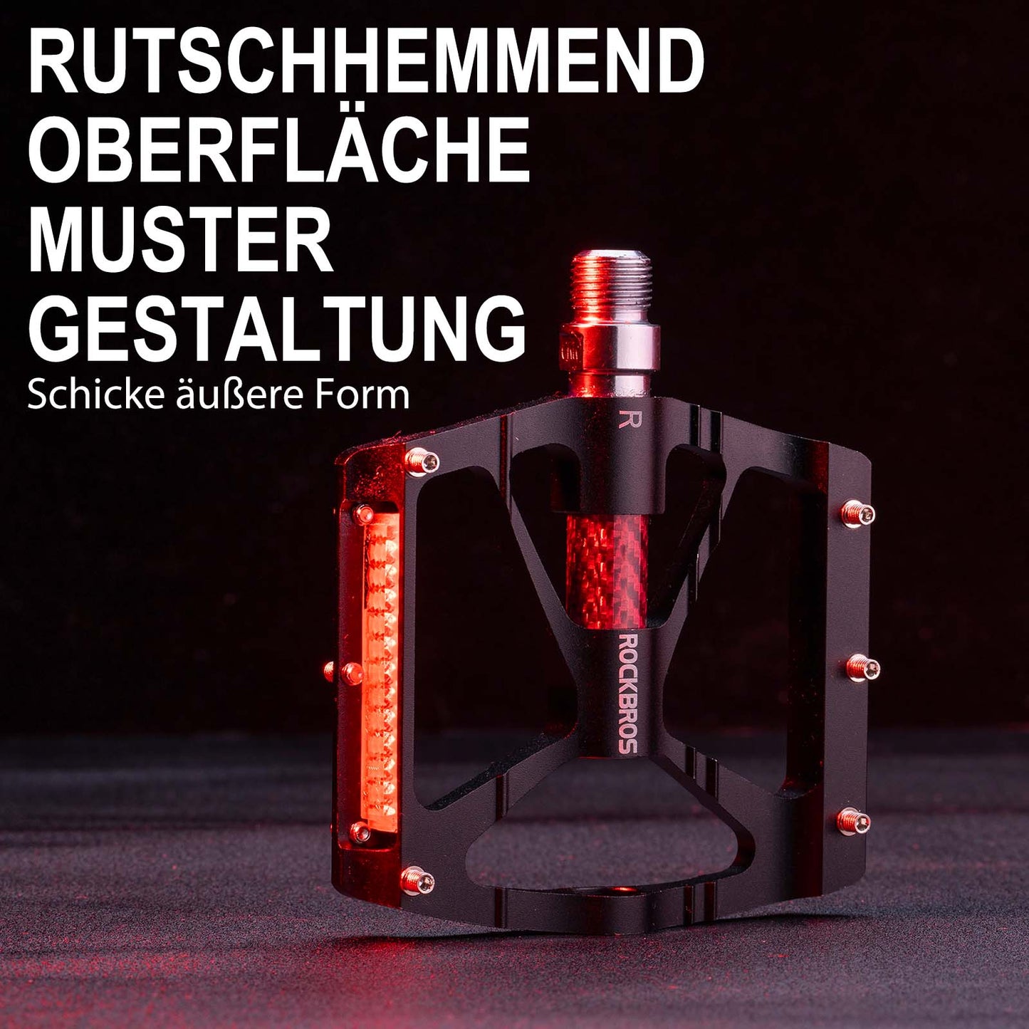 Cykelpedaler i aluminium 9/16 tum med två PVC-reflektorer ROCKBROS