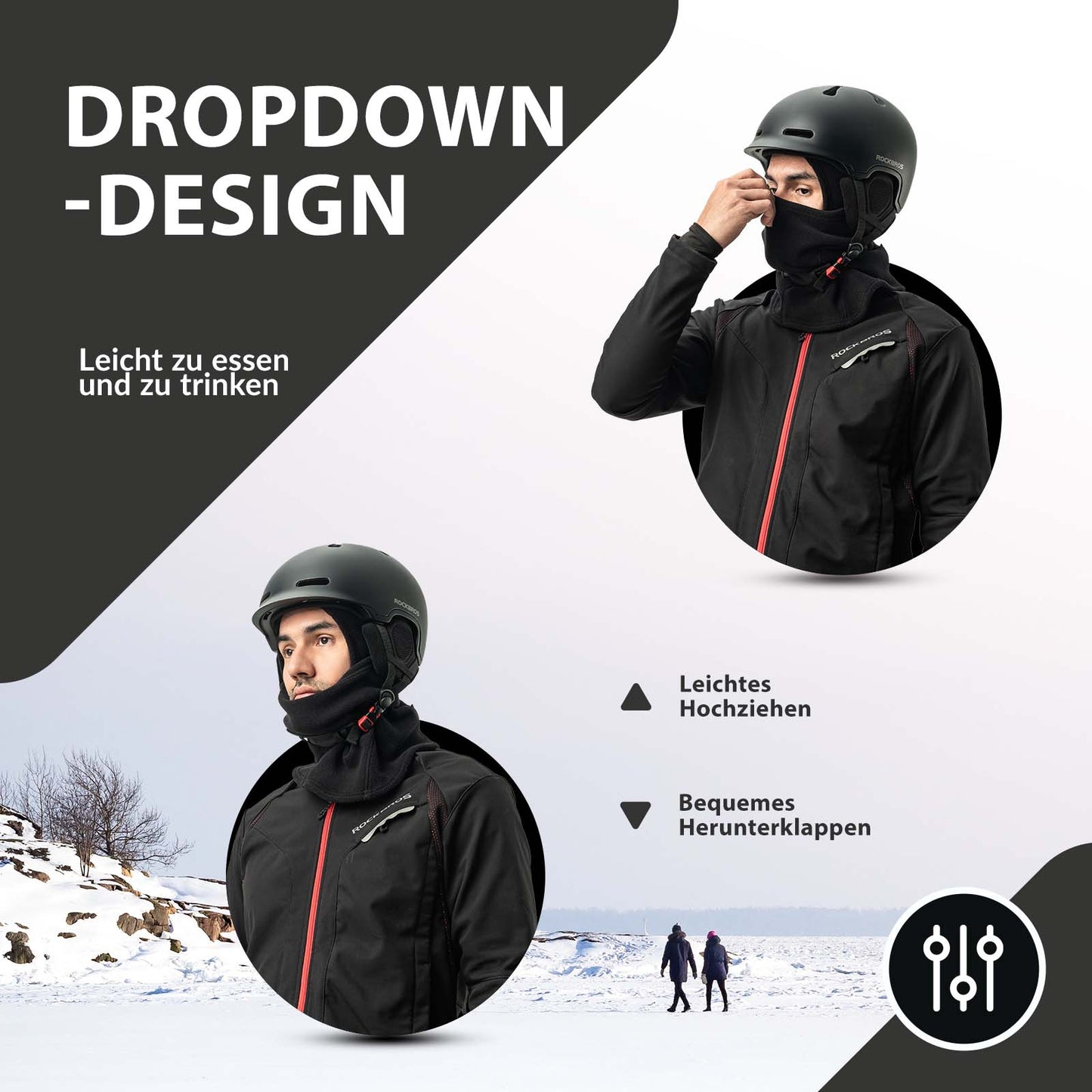 Balaklava Vinter Skidmask Varm Stormmask Unisex En Storlek ROCKBROS