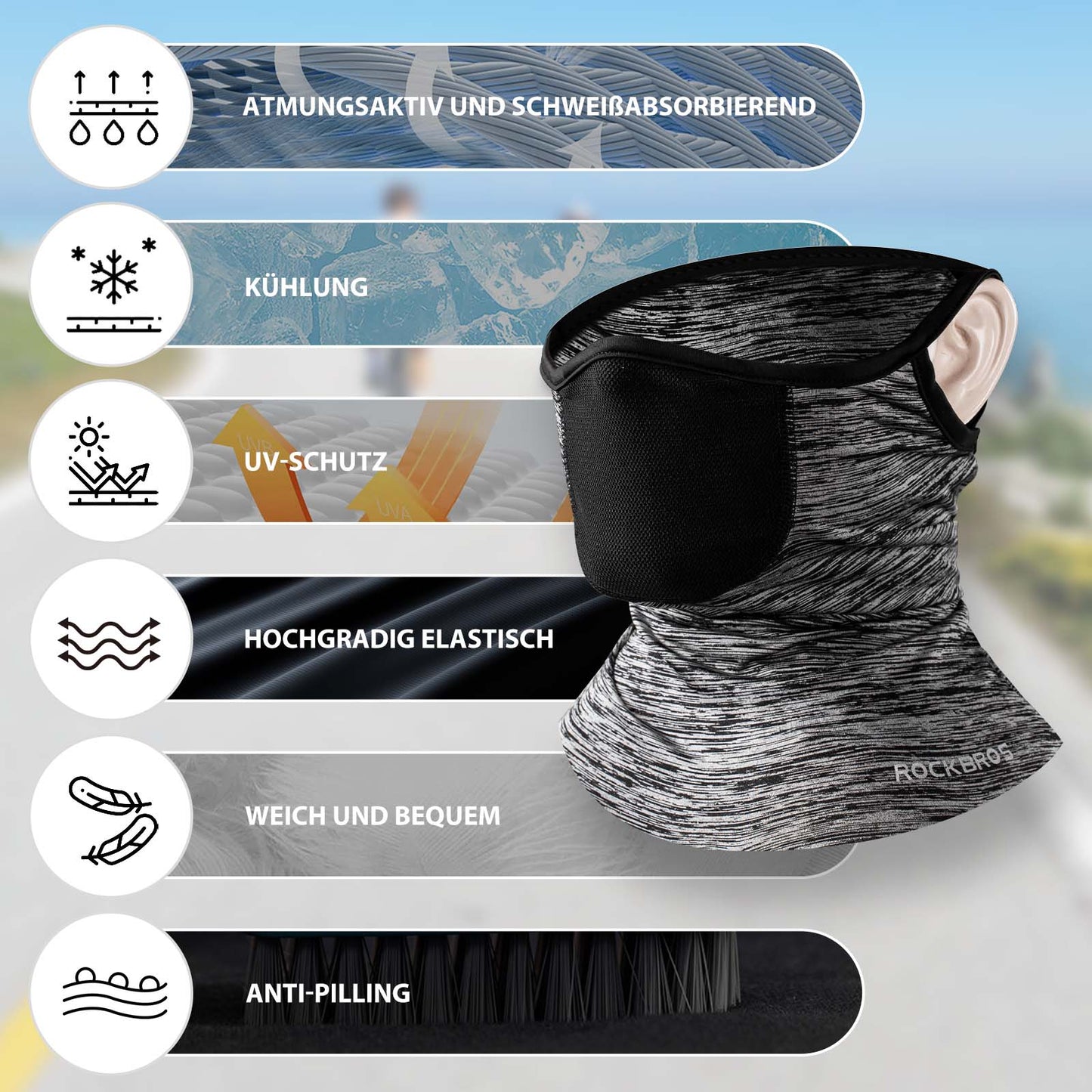 Multifunktionella Andningsbara Balaklavor Munskydd Unisex ROCKBROS