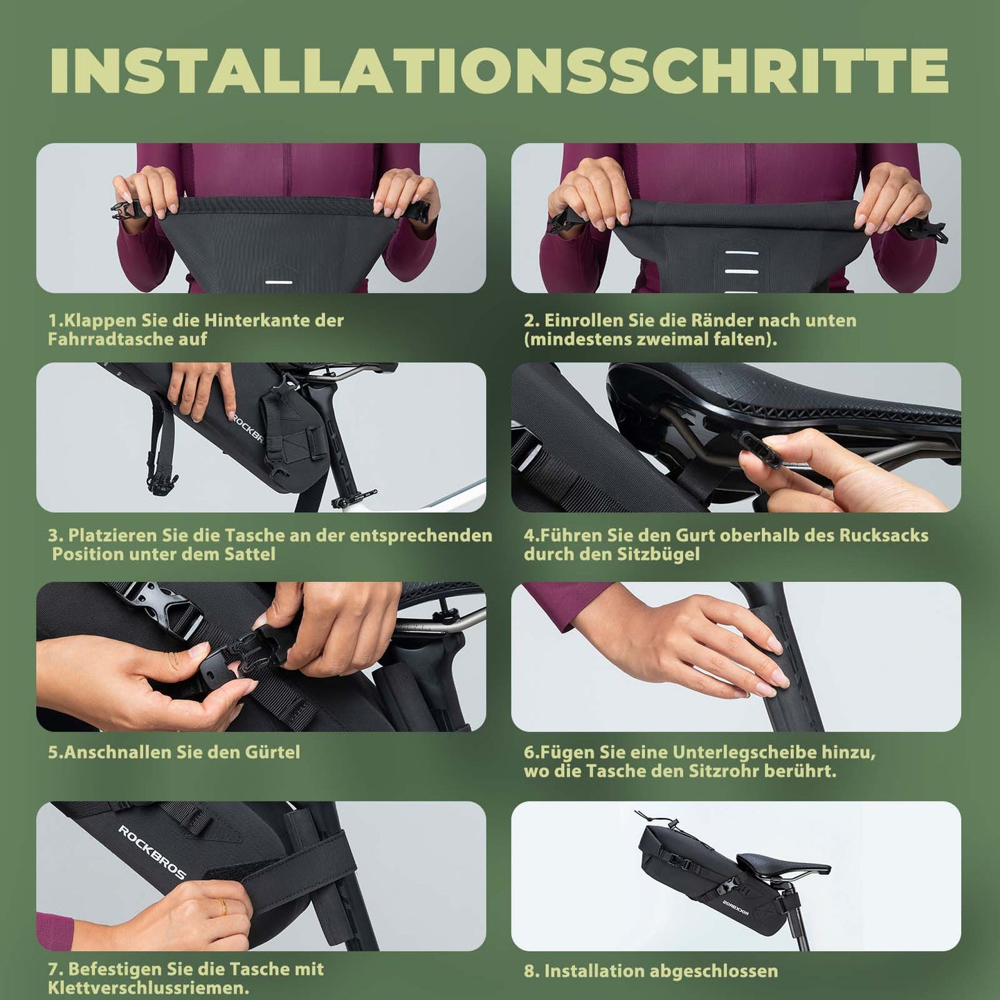 Bikepacking sadelväska 3 liter 100% vattentät TPU-väska ROCKBROS