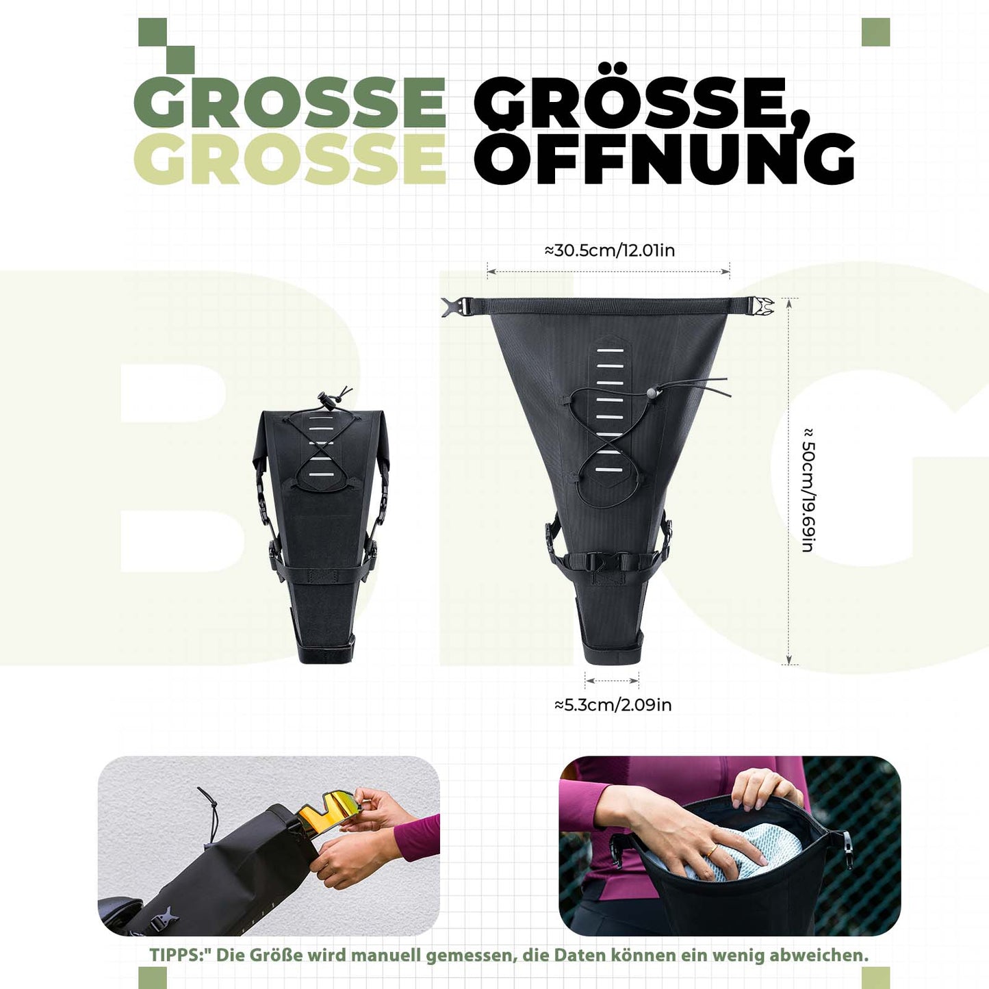 Bikepacking sadelväska 3 liter 100% vattentät TPU-väska ROCKBROS