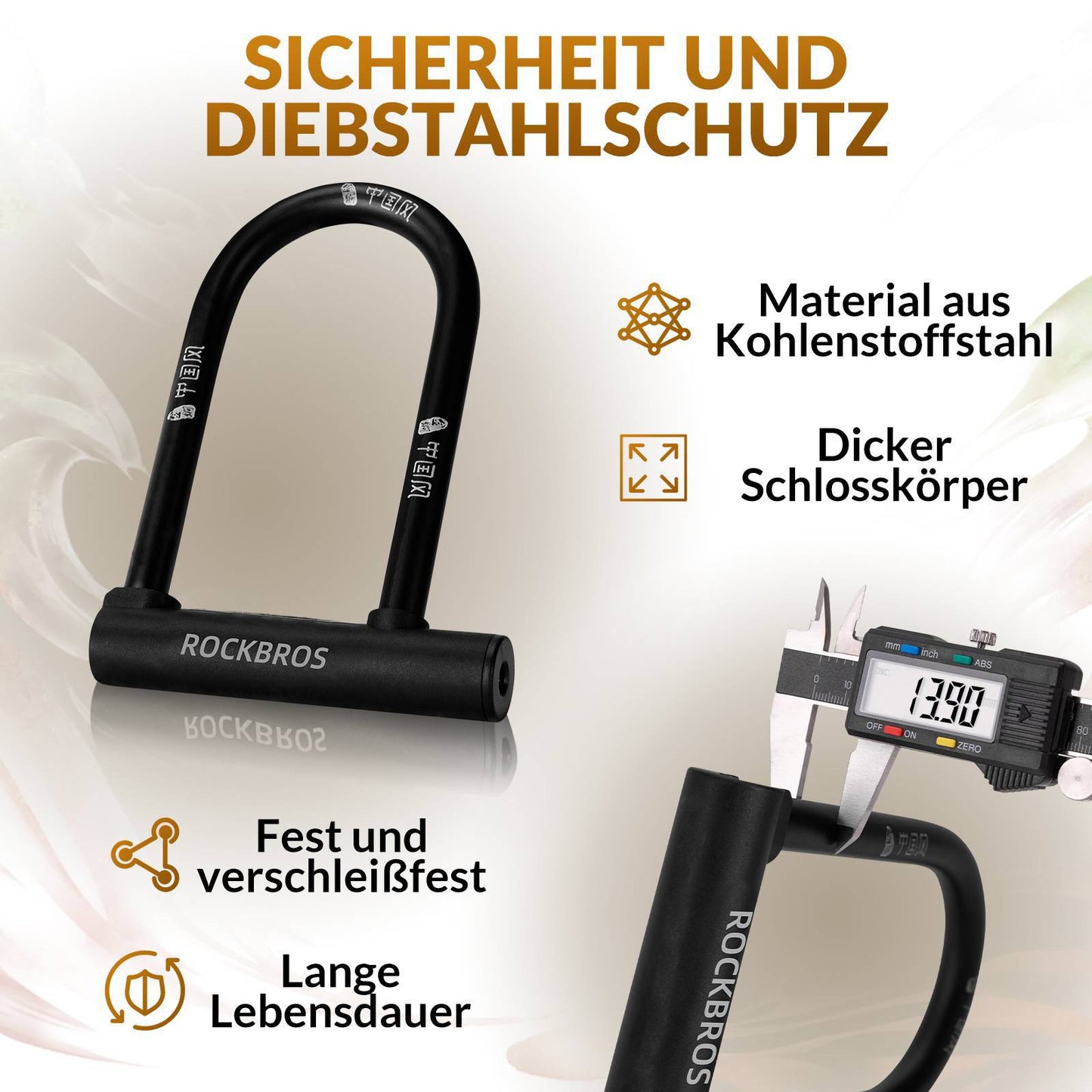 U-lås Cykellås Högsäkerhetslås Vattentäta ROCKBROS