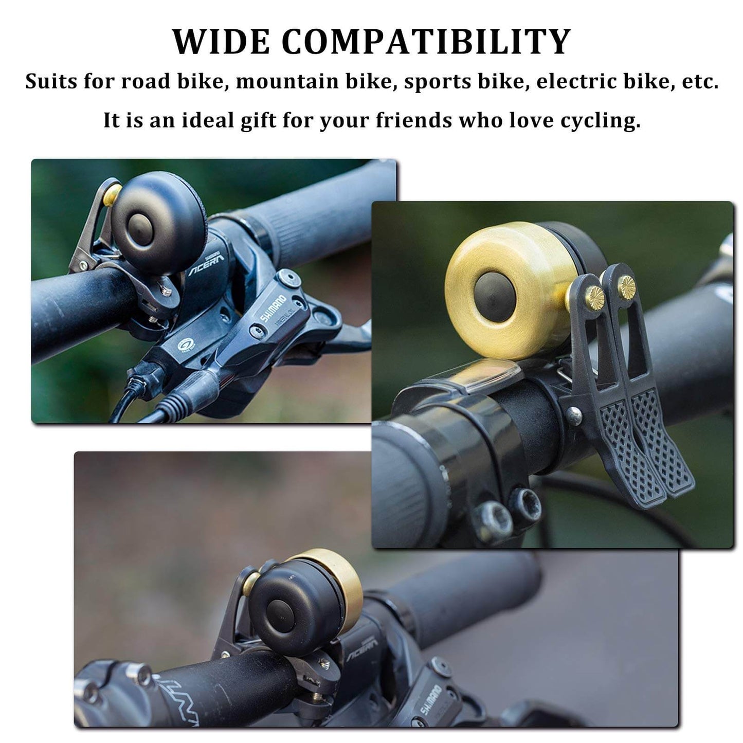 Klassisk cykelklocka i mässing Mini cykelklockor 1-2 ringsignal ROCKBROS