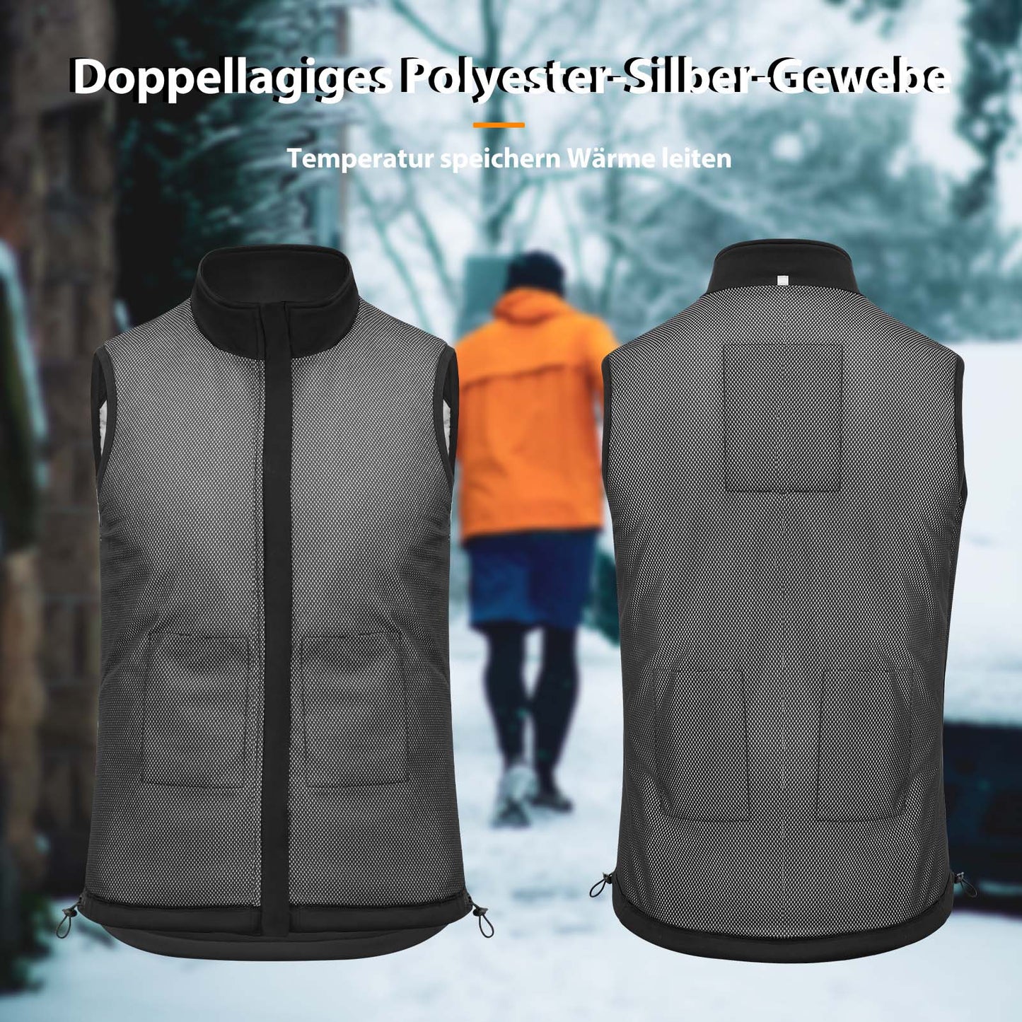 ROCKBROS elektrisk värmeväst med 3 temperaturinställningar för män/kvinnor