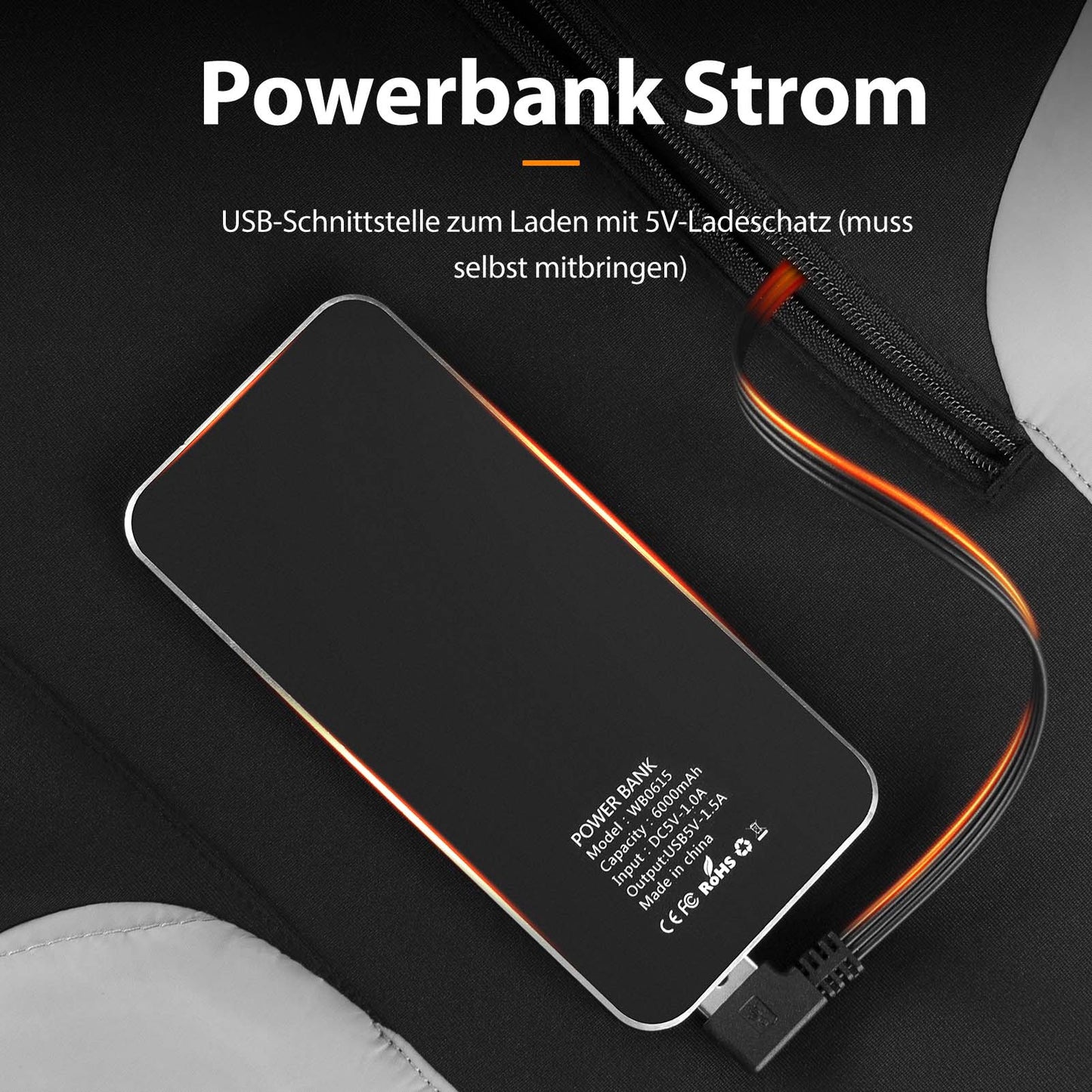 ROCKBROS elektrisk värmeväst med 3 temperaturinställningar för män/kvinnor