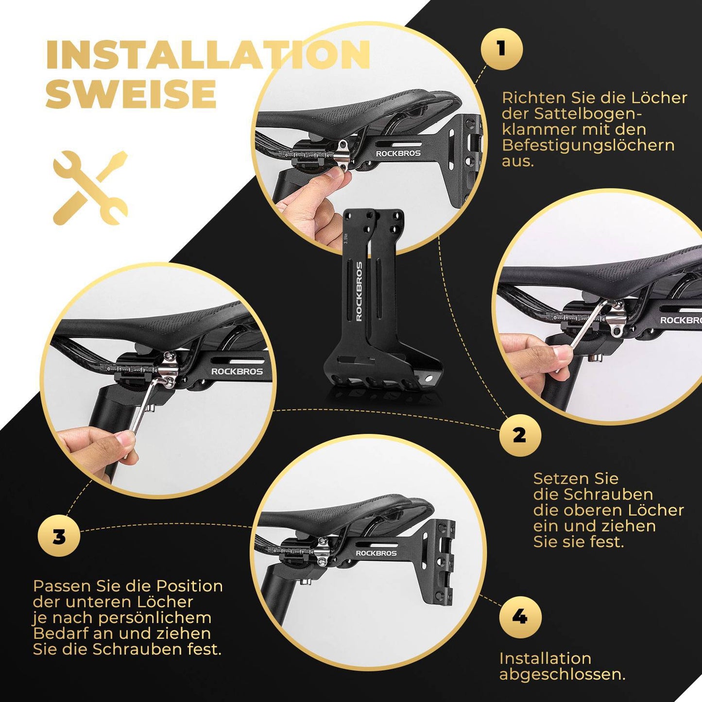 Adapter för cykelflaskhållare i aluminium, justerbart fäste, ROCKBROS