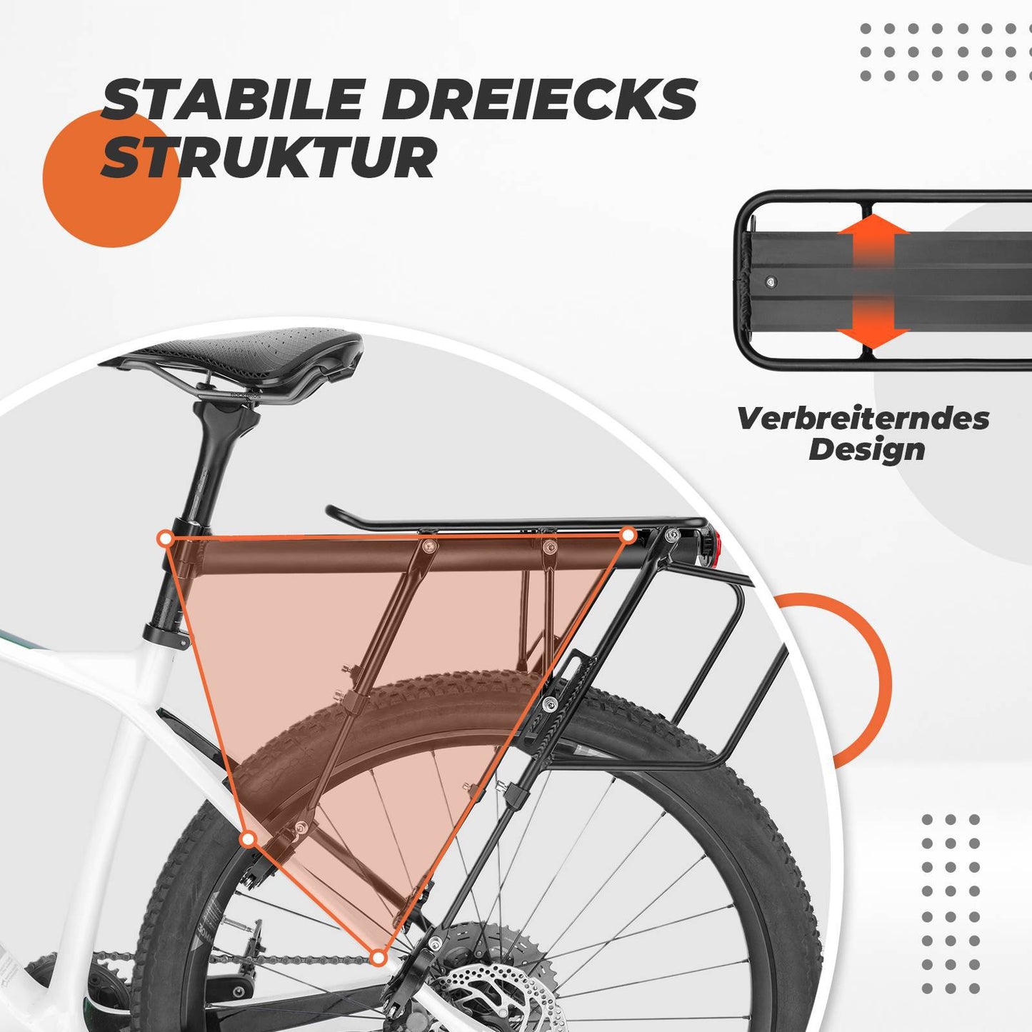 Justerbar cykelpakethållare med snabbkoppling och reflex, ROCKBROS