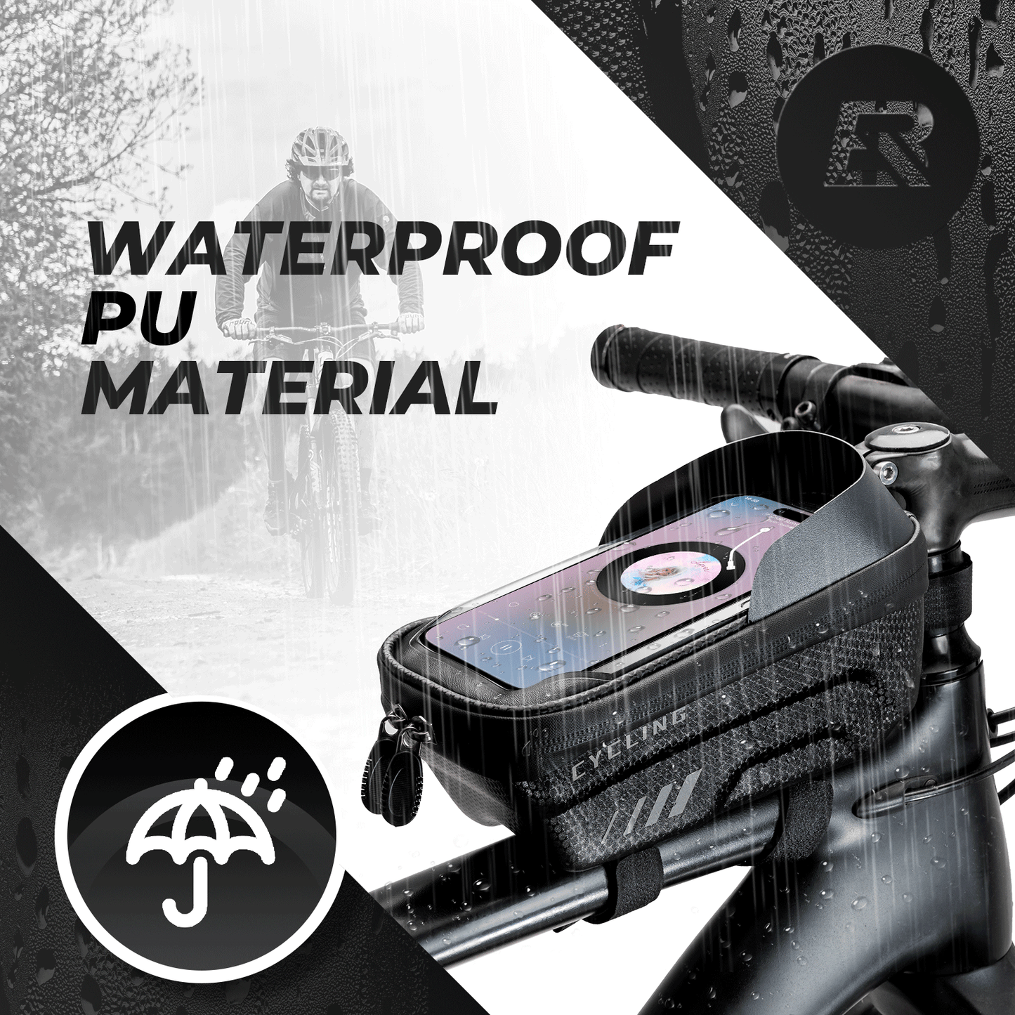 Cykelväska för telefon, telefonhållare, pekskärmskompatibel, 6,7 tum, ROCKBROS