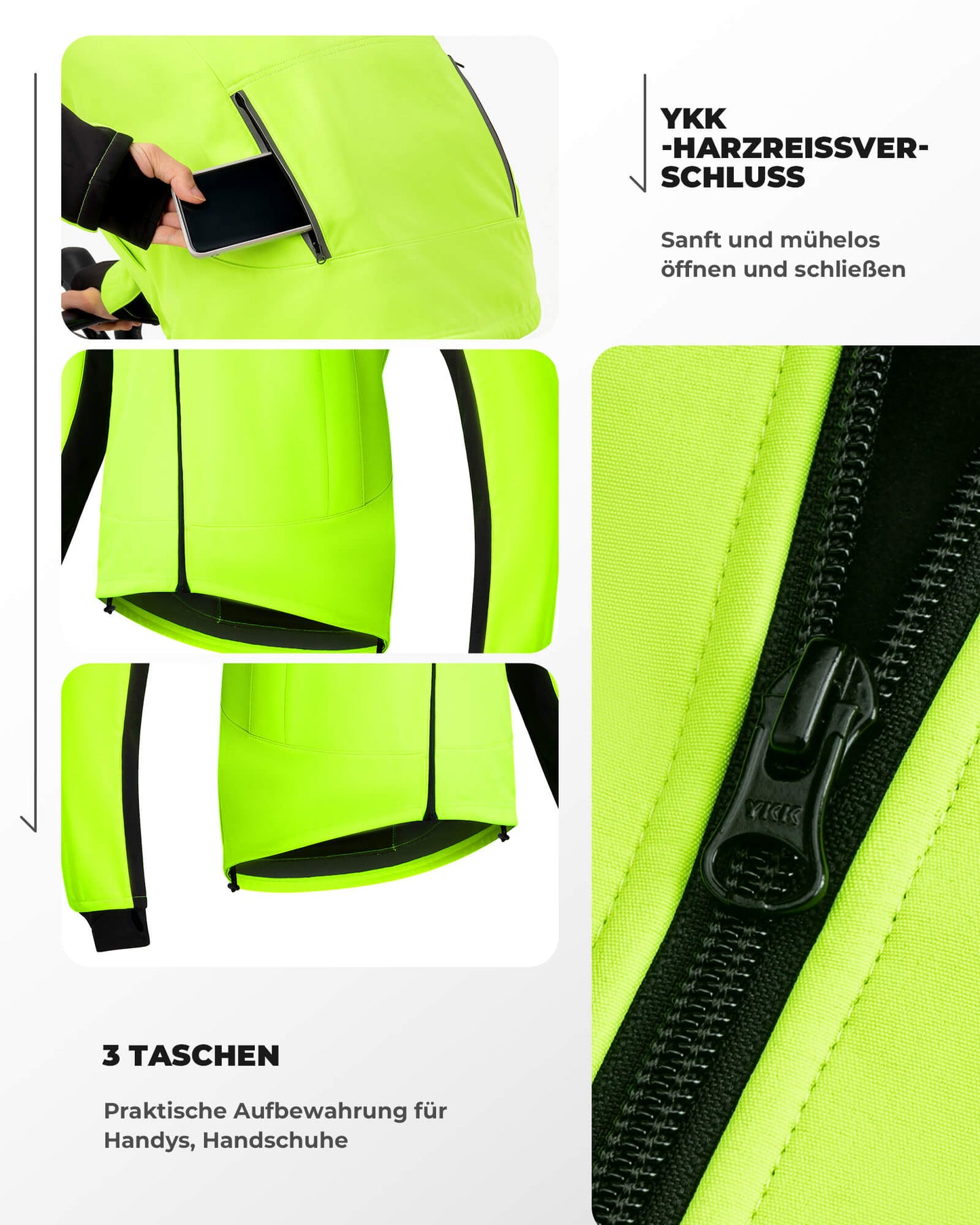 Cykeljacka och byxor vintercykelställ ljusgrön ROCKBROS