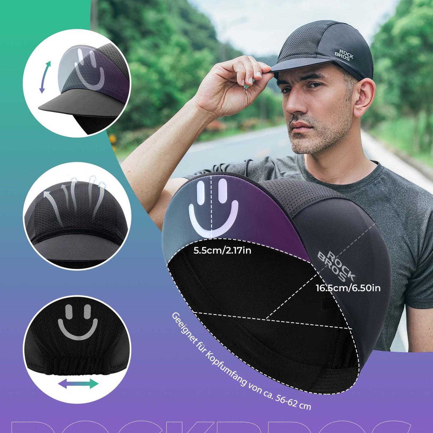 Sommarcykelkeps, antisvett, lätt cykelkeps, unisex, ROCKBROS